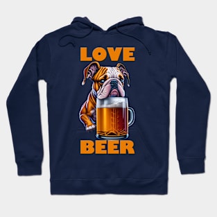 Cute Bulldog With A beer Mug Hoodie